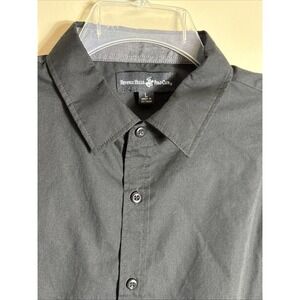 Beverly Hills Polo Club Button Down Shirt Long Sleeve Black Mens Size L